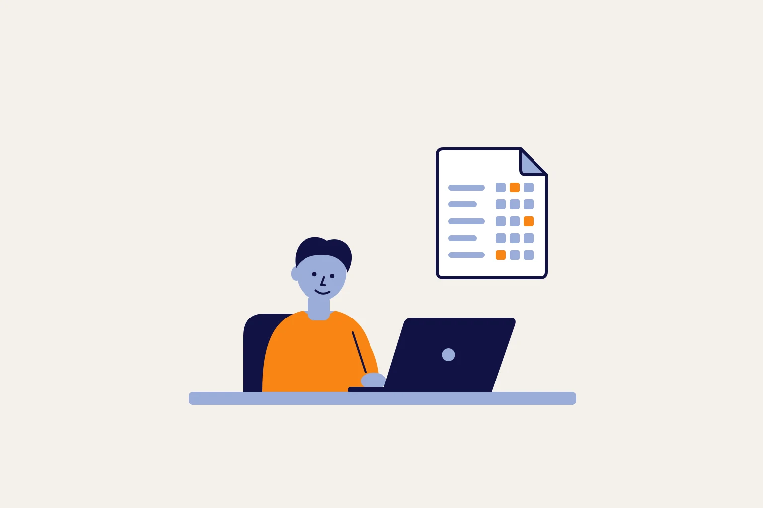 Person am Laptop, darüber eine Rechnung, die zur Hälfte aus strukturierten Datenfeldern besteht.
